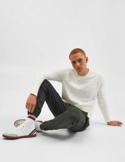 Garment Dye Beatnik Long-Sleeve T-Shirt - White -clothing Shop M331BEN0001 WHITE 6 s