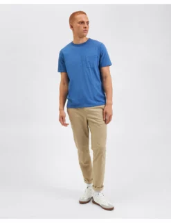 Garment Dye Beatnik Short-Sleeve T-Shirt - Mid Blue -clothing Shop M335BEN0001 MIDBLUE 3