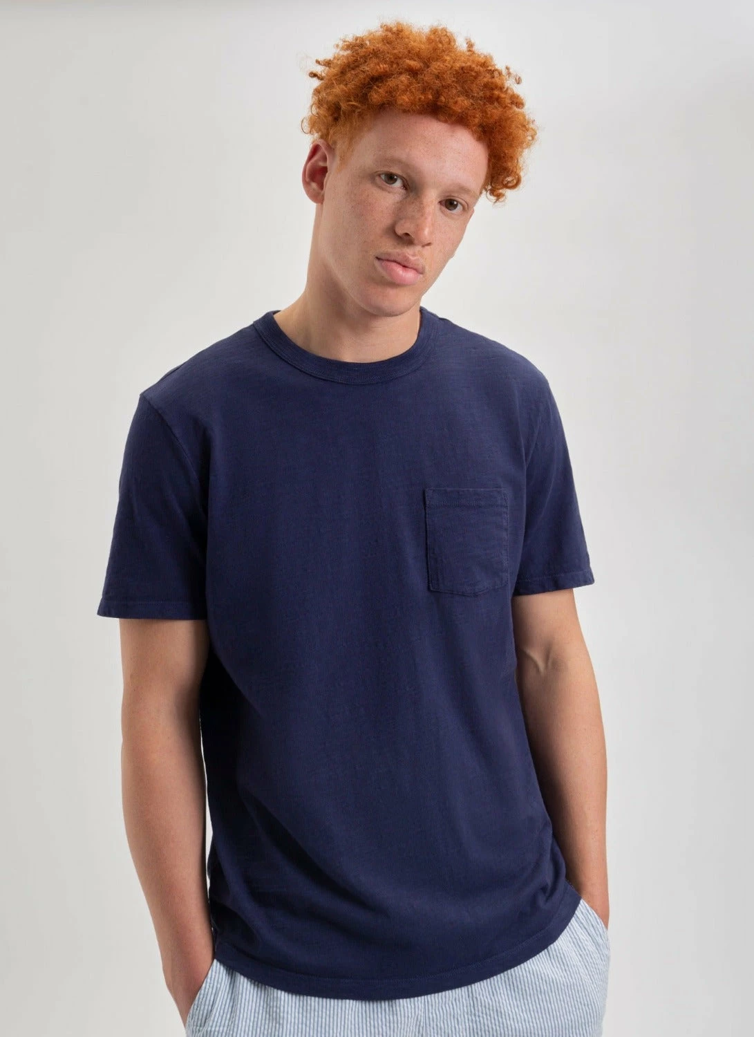 Garment Dye Beatnik Short-Sleeve T-Shirt - Navy Indigo 1 Garment Dye Beatnik Short-Sleeve T-Shirt - Navy Indigo