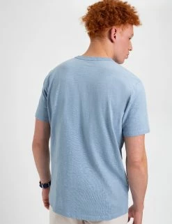 Garment Dye Beatnik Short-Sleeve T-Shirt - Pale Blue -clothing Shop M335BEN0004PALEBLUEINDIGO BM 3
