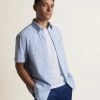 Seersucker Short Sleeve Bengal Stripe Shirt - Light Blue/Ecru