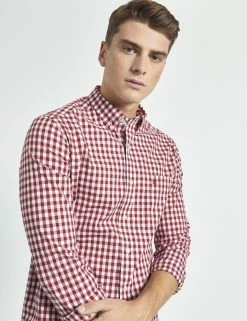 House Poplin Gingham Shirt - Merlot