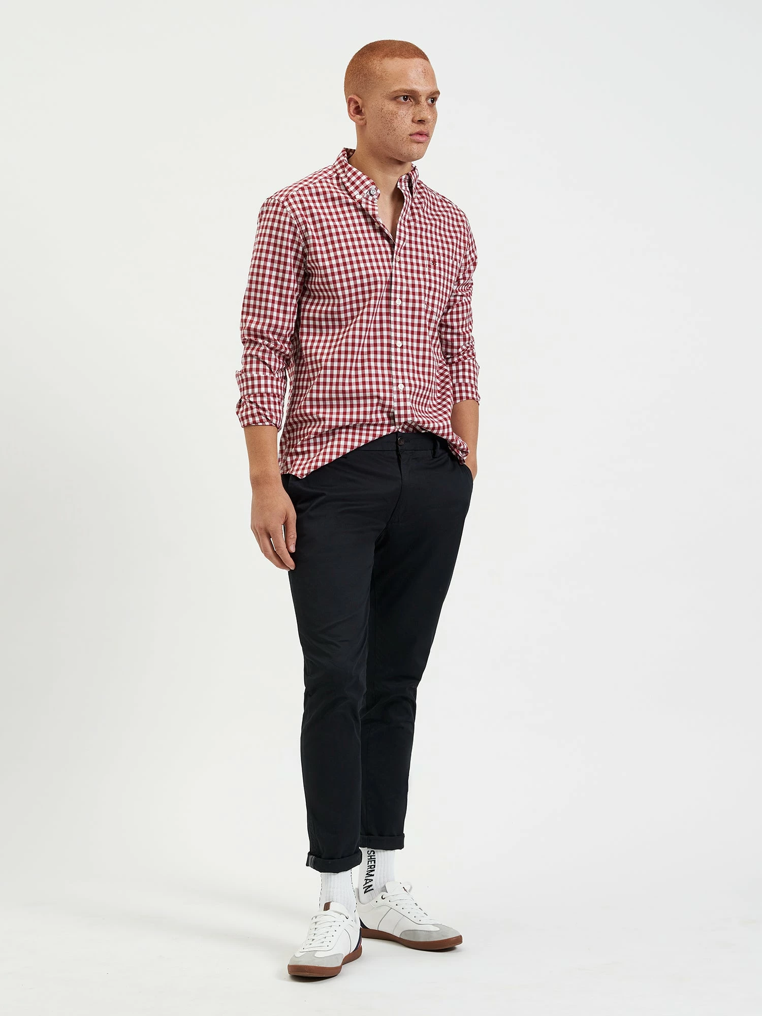 House Poplin Gingham Shirt - Merlot 8 House Poplin Gingham Shirt - Merlot - Image 8