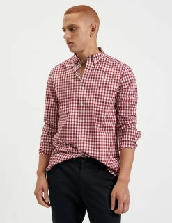 House Poplin Gingham Shirt - Merlot 12 House Poplin Gingham Shirt - Merlot -clothing Shop M401BEN0001 MERLOT GINGHAM 2
