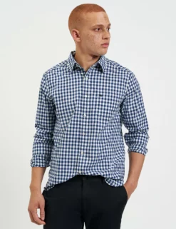 House Poplin Gingham Shirt - Navy 7 House Poplin Gingham Shirt - Navy -clothing Shop M401BEN0001 NAVY GINGHAM 2