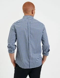 Custom House Poplin Gingham Shirt - Navy -clothing Shop M401BEN0001 NAVY GINGHAM 4 89bf604a 1ef6 4d6f a9c5 07d9f69ee0f2