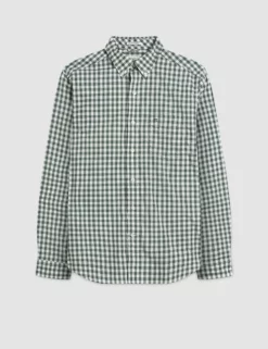 House Poplin Gingham Shirt - Olive 8 House Poplin Gingham Shirt - Olive -clothing Shop M401BEN0001 OLIVE GINGHAM 1