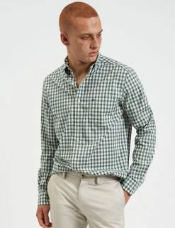House Poplin Gingham Shirt - Olive