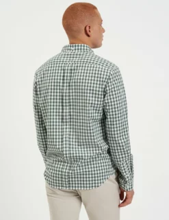 House Poplin Gingham Shirt - Olive 9 House Poplin Gingham Shirt - Olive -clothing Shop M401BEN0001 OLIVE GINGHAM 1530