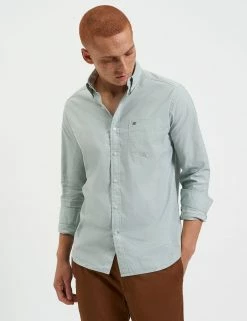 End-On-End Beatnik Wash Shirt - Forest Green -clothing Shop M402BEN0001 FOREST BLUE 2