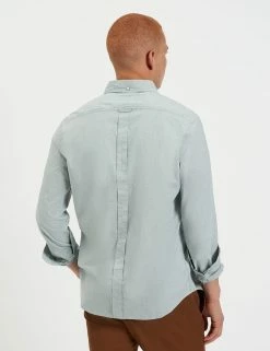 End-On-End Beatnik Wash Shirt - Forest Green -clothing Shop M402BEN0001 FOREST BLUE 4