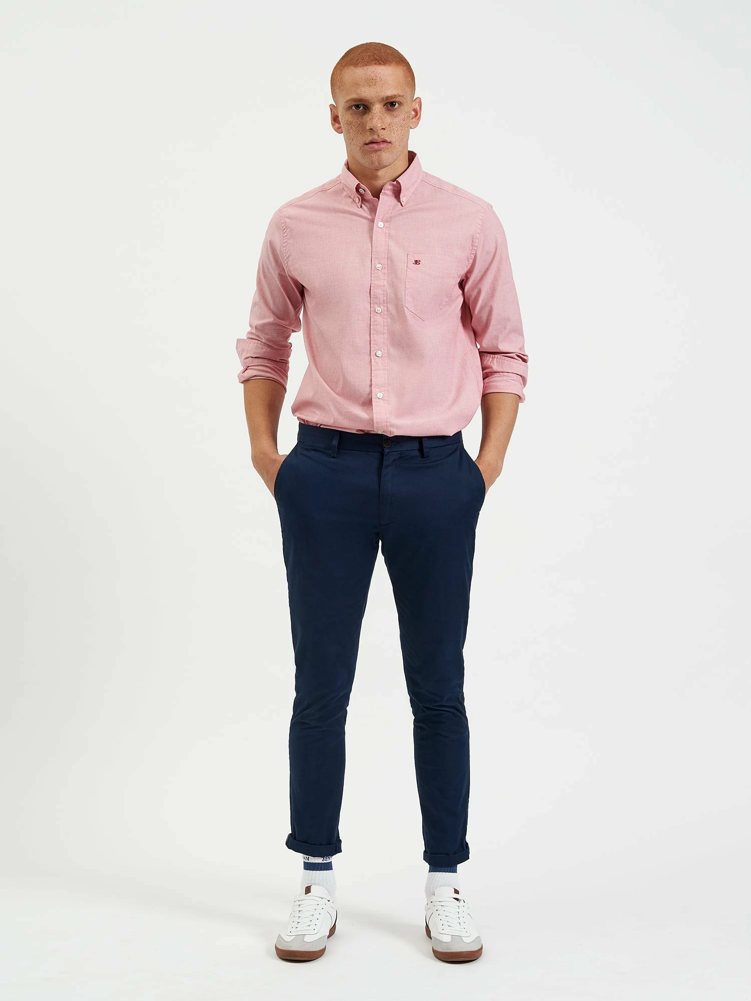 Custom Brighton Oxford Organic Shirt - Light Red 7 Custom Brighton Oxford Organic Shirt - Light Red - Image 7