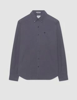 Beatnik Oxford Garment Dye Shirt - Charcoal -clothing Shop M402BEN0002 CHARCOAL 1