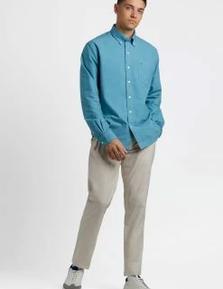 Beatnik Oxford Garment Dye Shirt - Deep Teal Blue -clothing Shop M402BEN0002 DEEP TEAL BM scaled