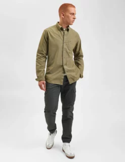 Beatnik Oxford Garment Dye Shirt - Military Green -clothing Shop M402BEN0002 MILITARYGREEN 3 s scaled