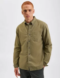 Beatnik Oxford Garment Dye Shirt - Military Green -clothing Shop M402BEN0002 MILITARYGREEN 4 s