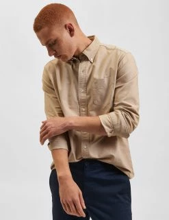 Beatnik Oxford Garment Dye Shirt - Stone -clothing Shop M402BEN0002 STONE 4 s scaled