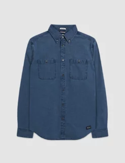 Hackney Wick Denim Shirt - Dark Indigo Wash -clothing Shop M402BEN0003 MEDIUM INDIGO WASH 1