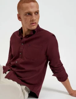 Uniform Flannel Shirt - Merlot -clothing Shop M402BEN0004 MERLOT 4