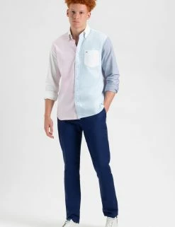 Varsity Oxford Color Blocked Organic Shirt -clothing Shop M402BEN0007WASHEDPINK BM 1 1 scaled