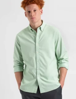 St. Ives Resort Oxford Garment Dye Organic Shirt - Pistachio