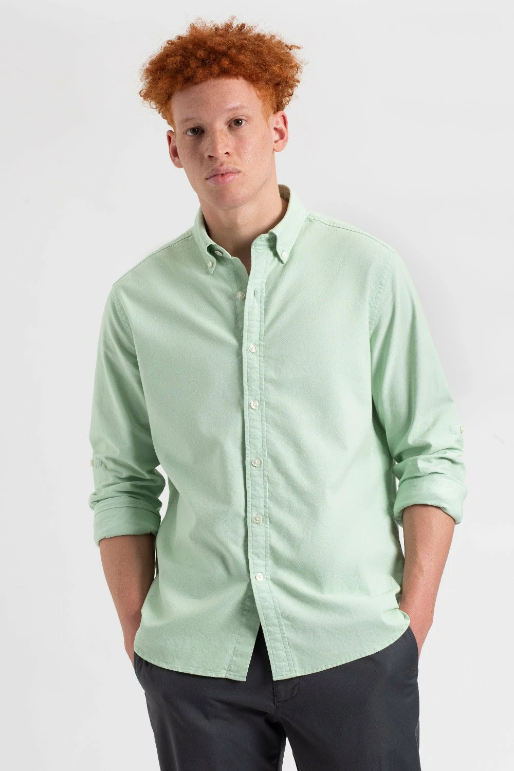 St. Ives Resort Oxford Garment Dye Organic Shirt - Pistachio 1 St. Ives Resort Oxford Garment Dye Organic Shirt - Pistachio