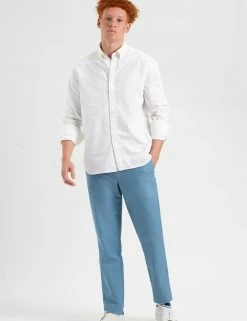 St. Ives Resort Oxford Garment Dye Organic Shirt - White -clothing Shop M402BEN0009WHITE BM 1 scaled