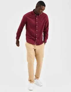 Beatnik Oxford Garment Dye Shirt - Burgundy -clothing Shop M402BEN0017 BURGUNDY 2385