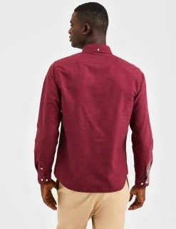 Beatnik Oxford Garment Dye Shirt - Burgundy -clothing Shop M402BEN0017 BURGUNDY 2424