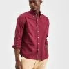 Beatnik Oxford Garment Dye Shirt - Burgundy
