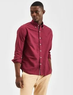 Beatnik Oxford Garment Dye Shirt - Burgundy