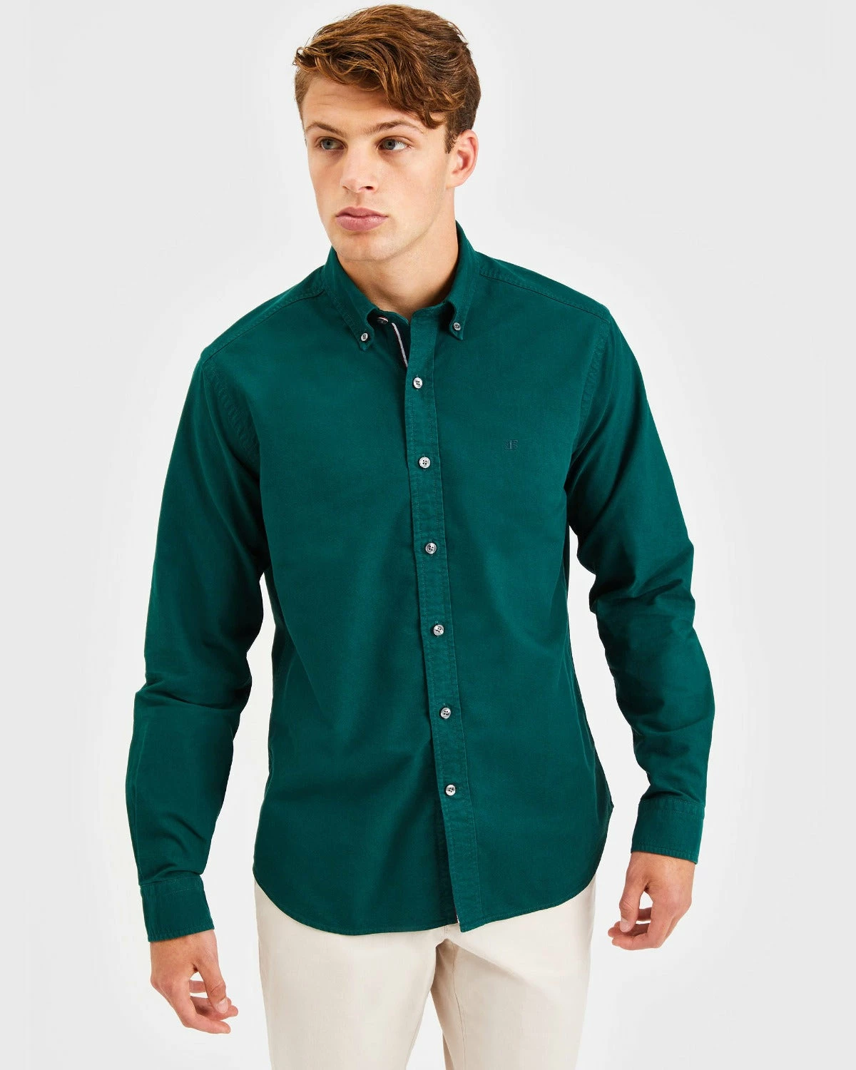 Beatnik Oxford Garment Dye Shirt - Forest Green 2 Beatnik Oxford Garment Dye Shirt - Forest Green - Image 2