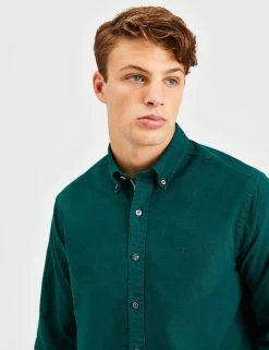 Beatnik Oxford Garment Dye Shirt - Forest Green