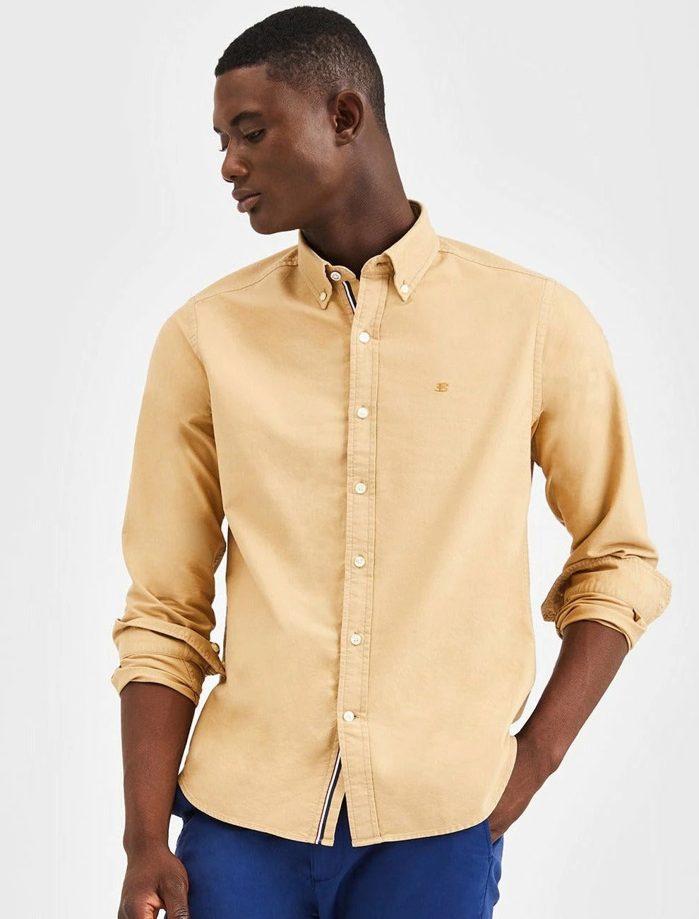 Beatnik Oxford Garment Dye Shirt - Khaki 3 Beatnik Oxford Garment Dye Shirt - Khaki - Image 3