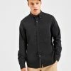 Beatnik Oxford Garment Dye Shirt - Washed Black