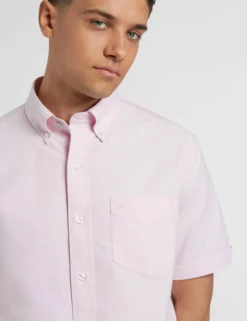 Short Sleeve Brighton Oxford Organic Shirt - Dusty Pink