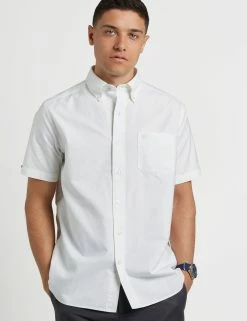 Short Sleeve Brighton Oxford Organic Shirt - White