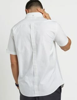 Short Sleeve Brighton Oxford Organic Shirt - White -clothing Shop M405BEN0001WHITE BM 1 3 scaled