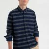Dalston Blues Long Sleeve Indigo Stripe Shirt