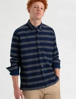 Dalston Blues Long Sleeve Indigo Stripe Shirt