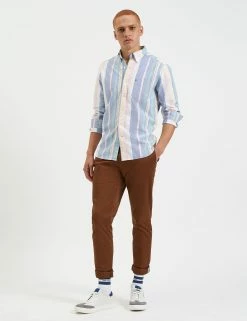 Brighton Oxford Organic Stripe Shirt - Deck Chair Multi Stripe -clothing Shop M407BEN0001 DECKCHAIR MULTISTRIPE 1