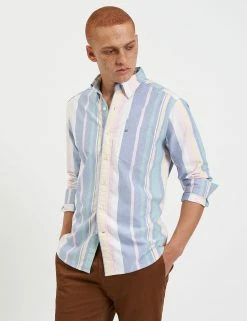 Brighton Oxford Organic Stripe Shirt - Deck Chair Multi Stripe