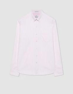 Brighton Oxford Organic Stripe Shirt - Pink Bengal Stripe -clothing Shop M407BEN0001 PINKBENGALSTRIPE 1