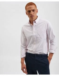 Brighton Oxford Organic Stripe Shirt - Pink Bengal Stripe