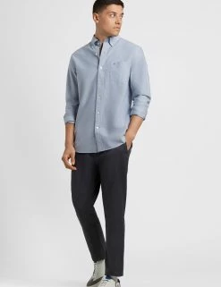 Brighton Oxford Organic Shirt - Navy -clothing Shop M407BEN0002NAVY BM 1