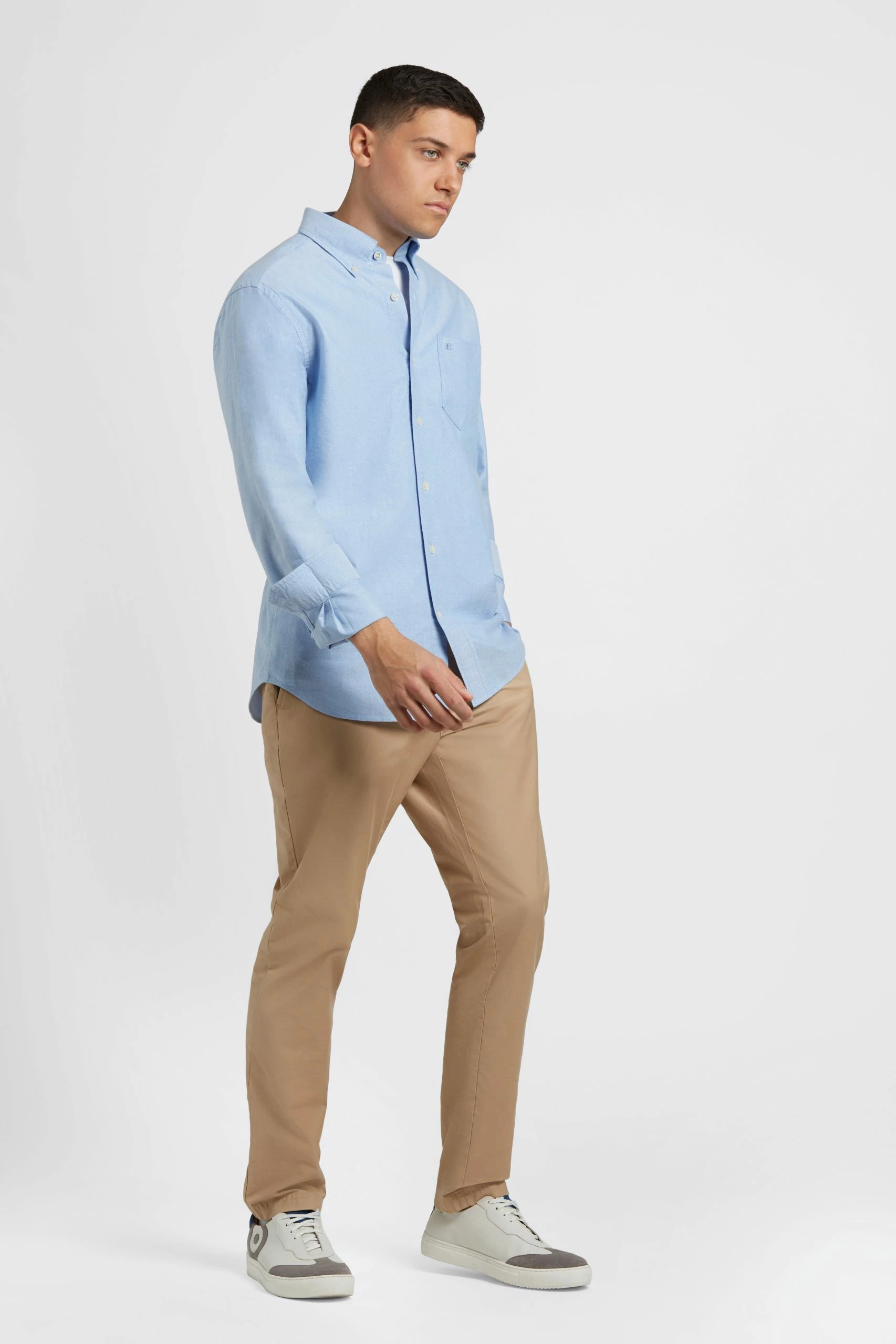 Brighton Oxford Organic Shirt - Pale Blue - Image 4