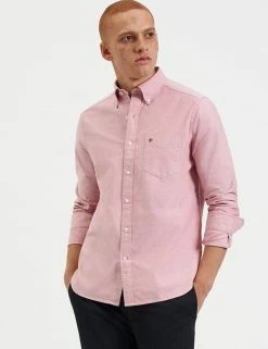 Brighton Oxford Organic Shirt - Light Red -clothing Shop M407BEN0002 LIGHT RED 1