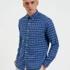 Brighton Oxford Organic Shirt - Navy Blue Gingham