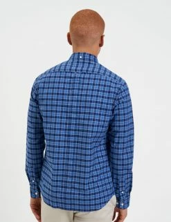 Custom Brighton Oxford Organic Shirt - Navy Gingham -clothing Shop M407BEN0002 NAVY BLUE GINGAHM 4 9f23ec45 970b 4ea7 800f bdddf5711d4c