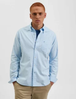 Brighton Oxford Organic Shirt - Sky Blue -clothing Shop M407BEN0002 SKYBLUE 4 scaled